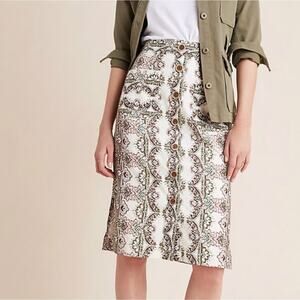 Maeve by Anthropologie Women’s Kaleidoscope Button-Front Pencil Skirt Size  0